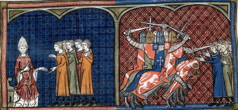 Le massacre des Albigeois, Chronique de Saint-Denis, British Library