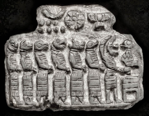Sumerian tablet depicting Reptilian humanoids